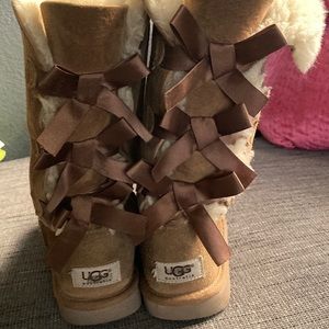 Ugg Bailey Bow Back Tall Brown Suede Boots 3